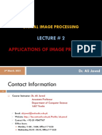 Lecture # 2: Applications of Image Processing