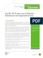 Ley 87-01 crea Sistema Dominicano Seguridad Social