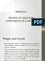 Review of Linguistic Components of Language