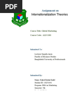 Internationalization Theories: Assignment On