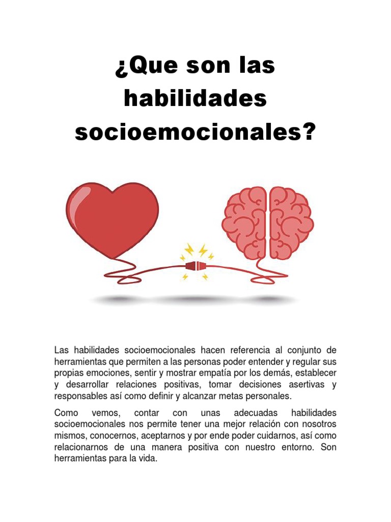 Habilidades Socioemocionales: Importancia y Desarrollo | PDF | Las ...