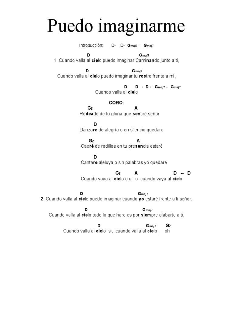 Puedo Imaginarme Para Guitarra En D Pdf