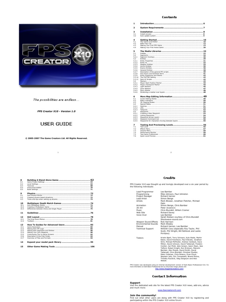 FPS Creator Manual | PDF | Menu (Computing) | Windows Vista
