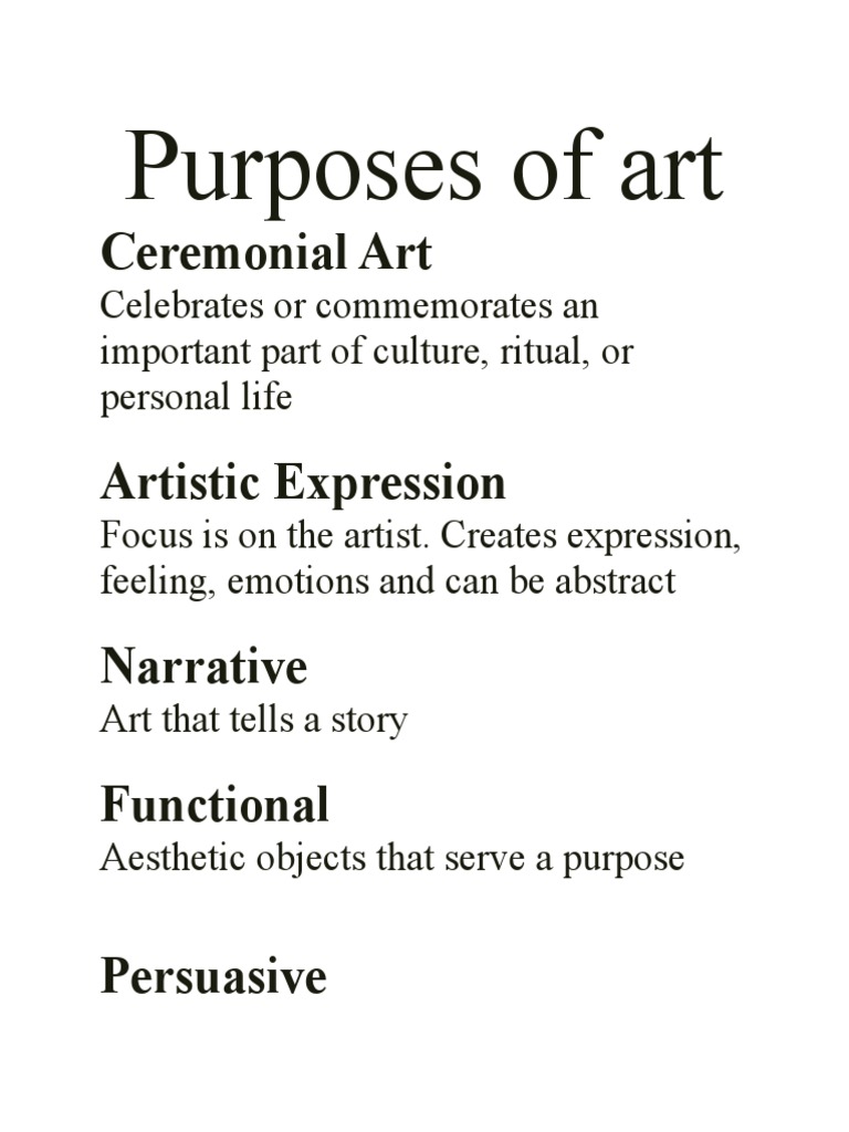 Purposes of Art PDF