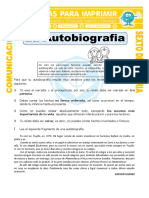 Ficha La Autobiografia para Sexto de Primaria