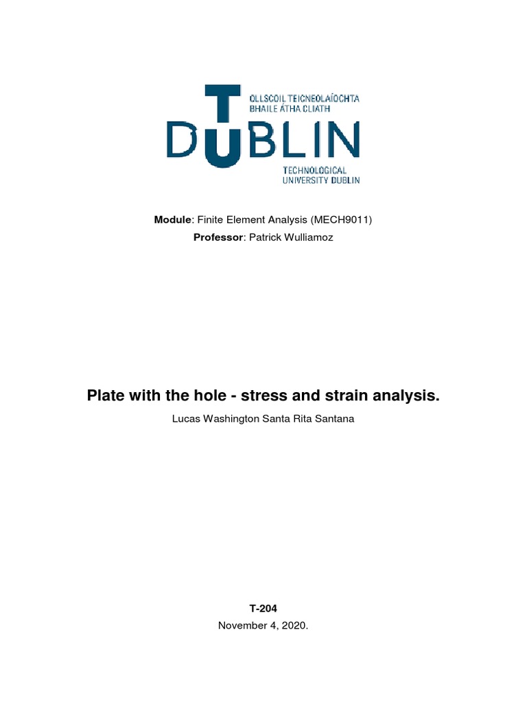 Stress Analysis of a Hole in a Plate | PDF | Stress (Mechanics ...