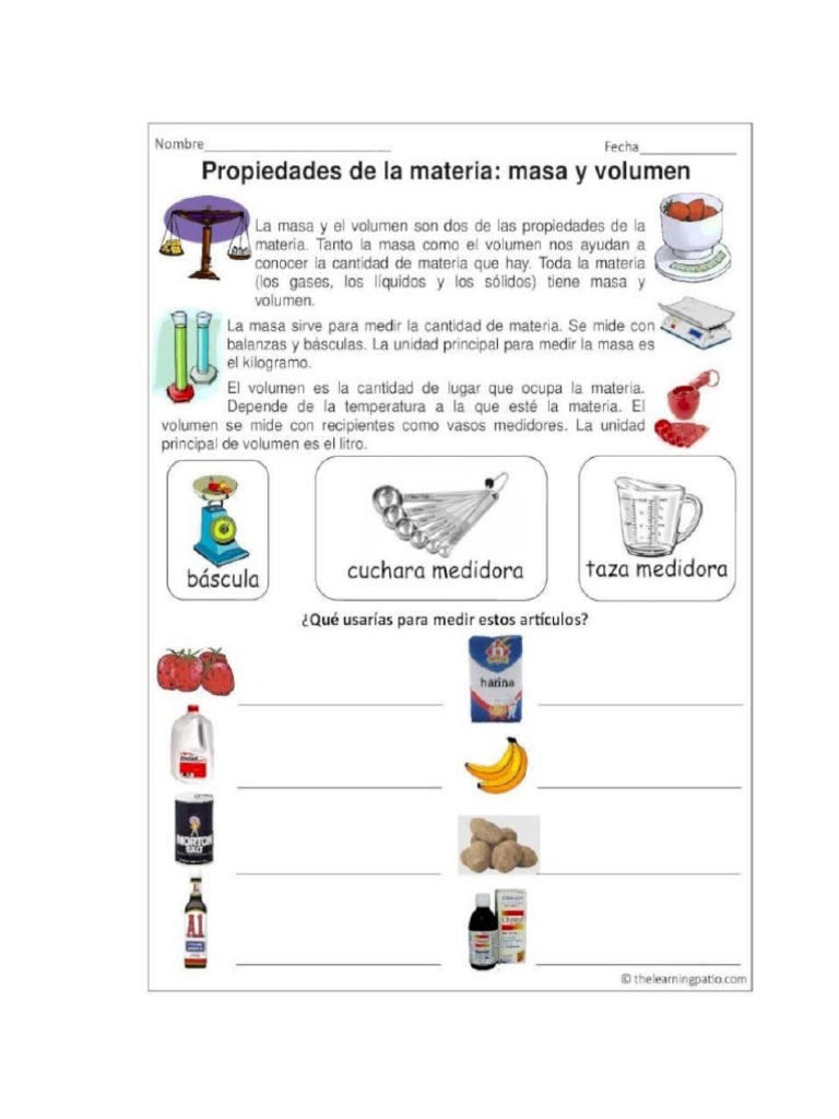 Actividad Propiedades de La Materia. | PDF, image size:768x1024