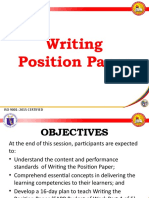 Writing Position Paper: ISO 9001: 2015 CERTIFIED