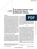 The Reynolds Centennial - A Brief History of The Theory of Hydrodynamic Lubrication