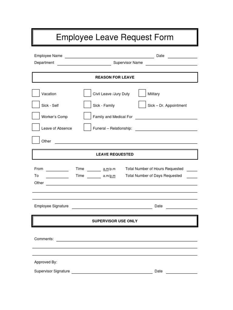 A Well-Rested Workforce: An Employee Leave Request Form for Maintaining ...