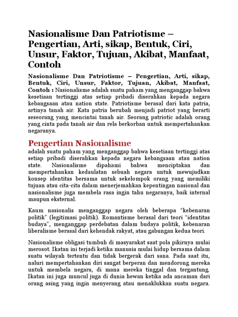 Konsep Dasar Patriotisme Nasionalisme Pdf