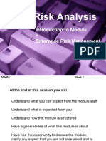 IT Risk Analysis: Introduction To Module + Enterprise Risk Management