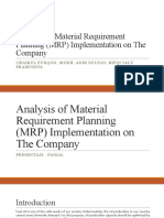 Analysis of Material Requirement Planning (MRP)