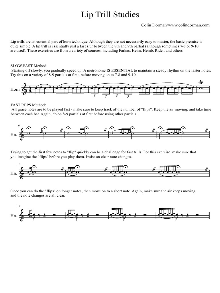 Lip Trills Horn PDF