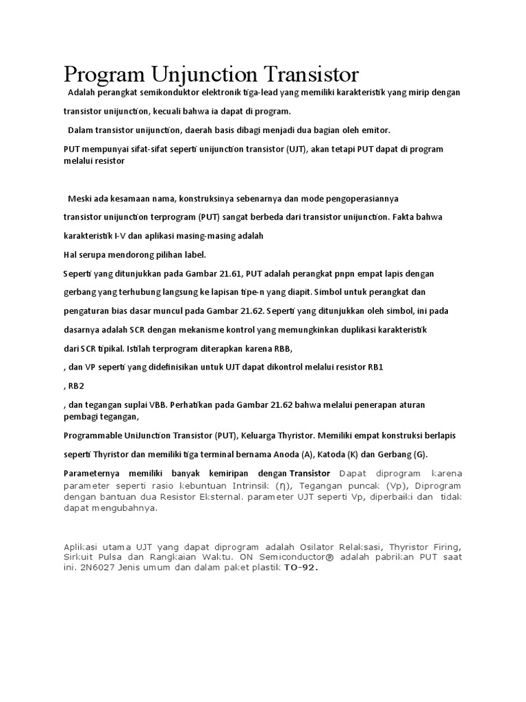 Programmable Unijunction Transistor PDF