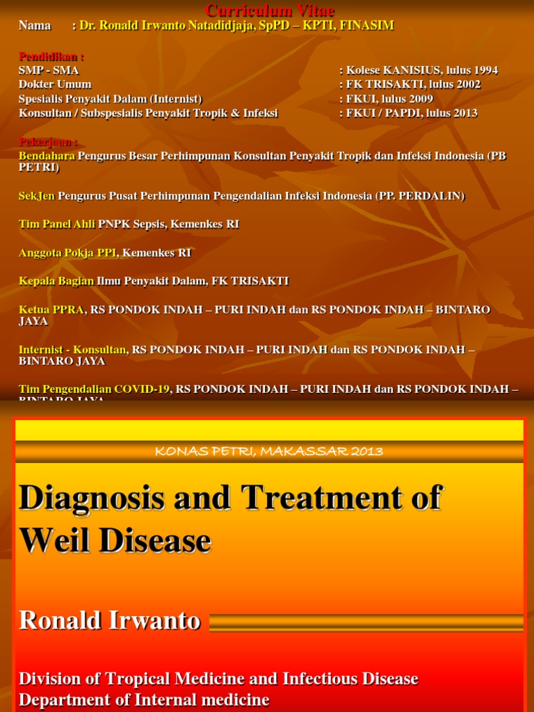 Weil Disease Diagnosis and Treatment Guide | PDF | Diseases And ...