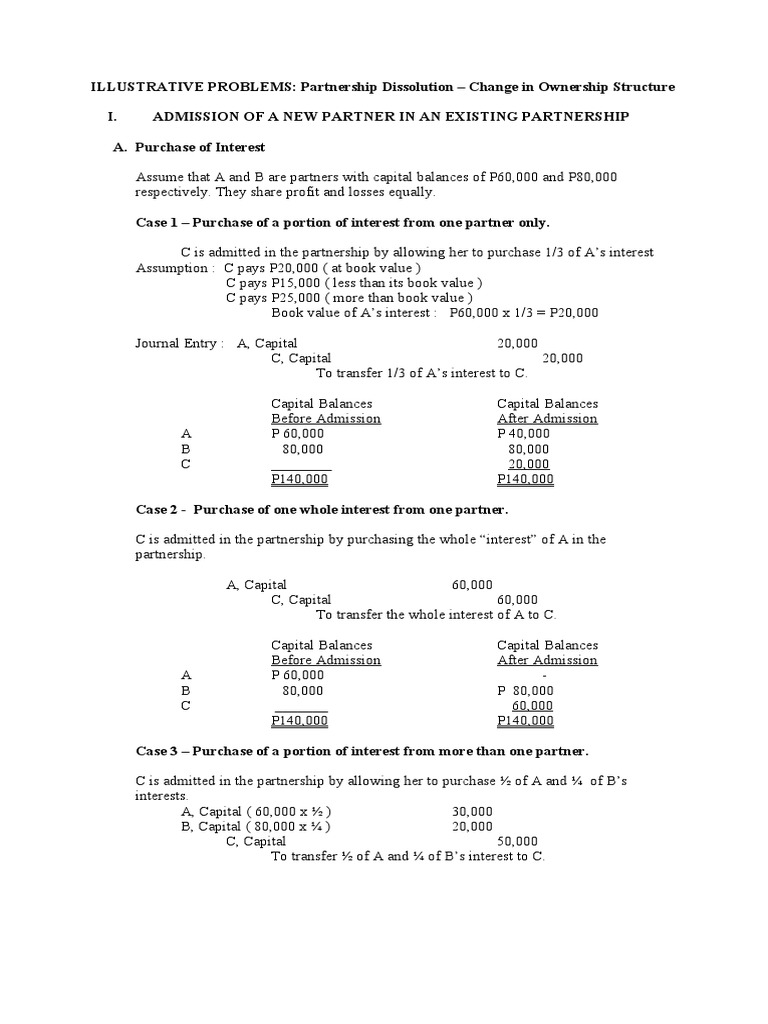 Partnership Changes Explained | PDF | Partnership | Interest