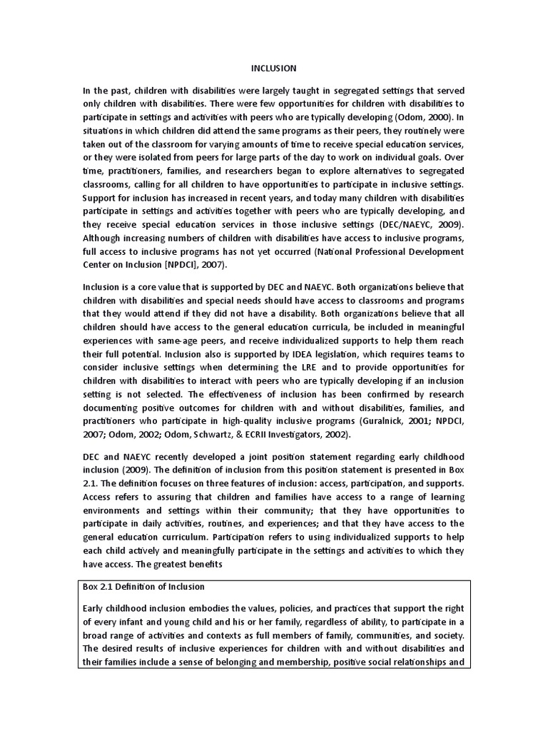 Early Childhood Kelompok1.en - Id | PDF | Inclusion (Education) | Teachers