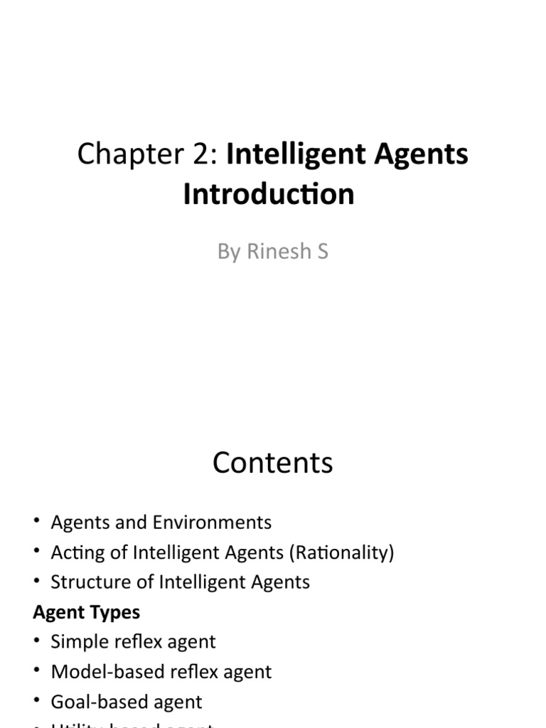 Chapter2 Intelligent Agents Introduction