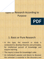 Types of Research According To Purpose