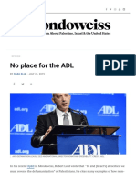 No Place For The ADL - Mondoweiss