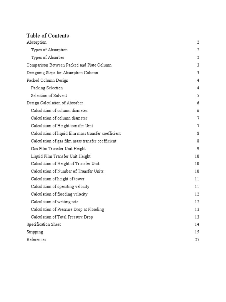 Absoeber Striper Final Report Pdf Absorption Chemistry Gases
