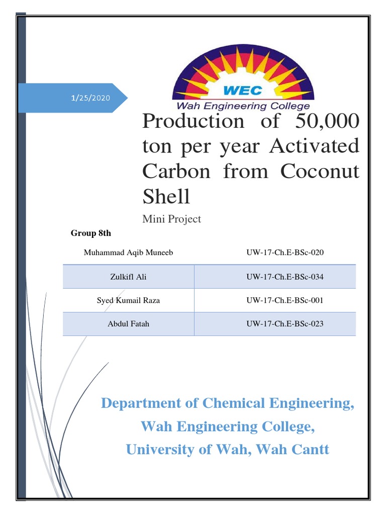Activated Carbon From Coconut Shell PDF Water Purification