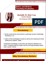 Matter and Method in Teaching Vocabulary (Dela Cruz - Rachelle)