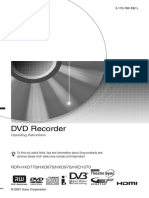 DVD Recorder: RDR-HXD770/HXD870/HXD970/HXD1070