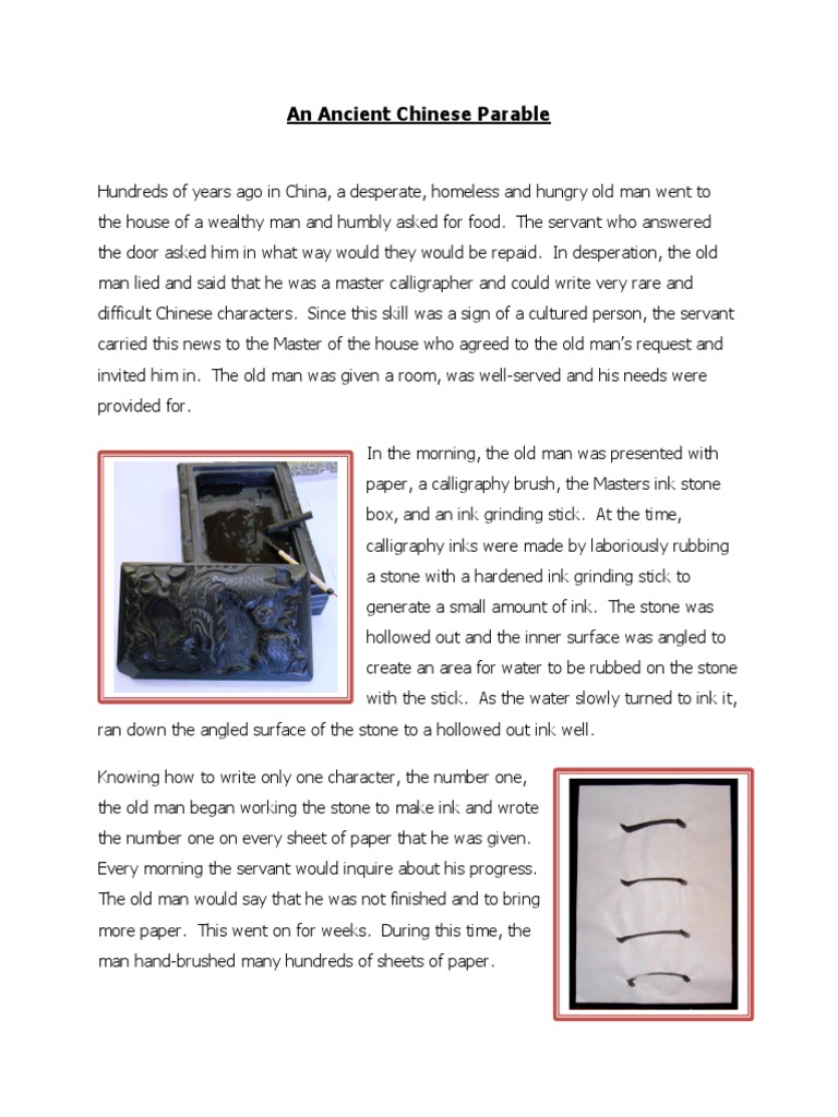15-An Ancient Chinese Parable v2 | PDF | Calligraphy