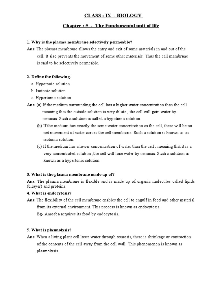 Class 9 Biology: Cell Structure Basics | PDF | Cell (Biology) | Cell ...