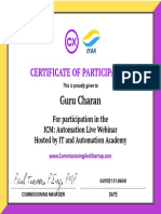 Webinar Cert - Automation CX - Guru Charan