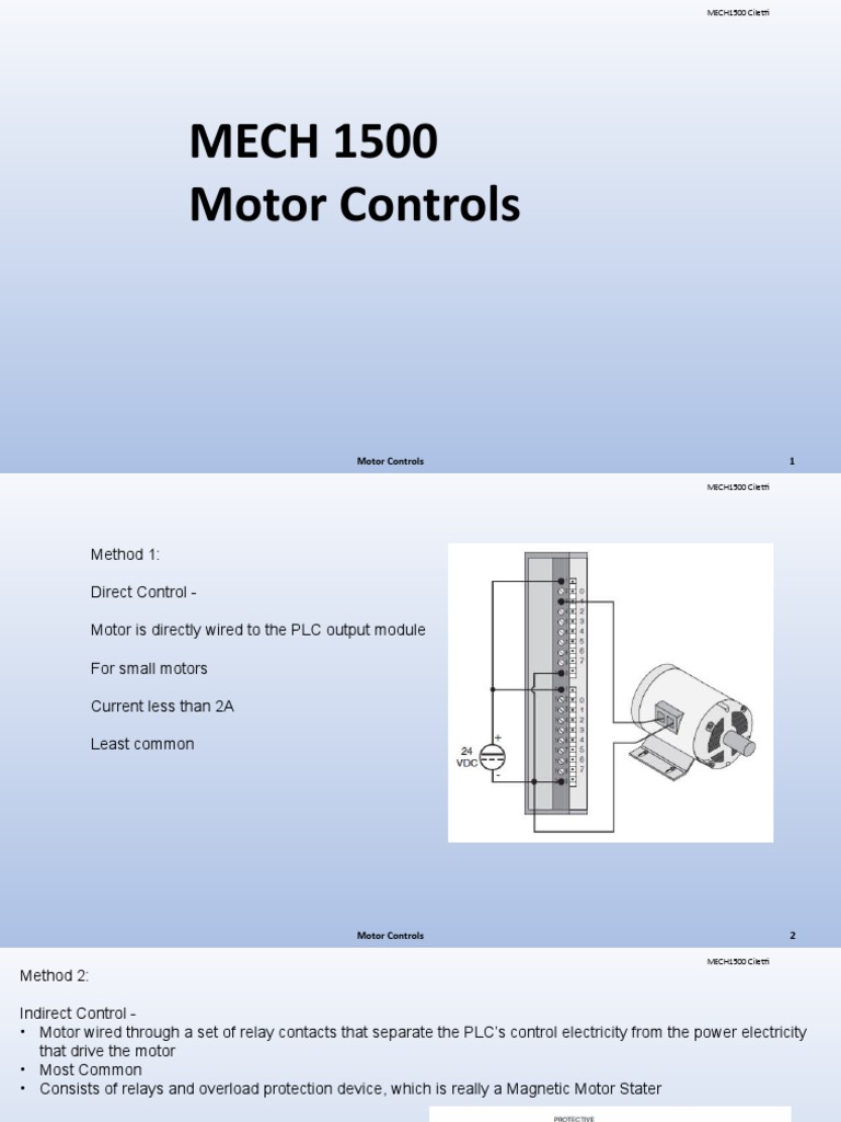 Motor Controls PDF Programmable Logic Controller Electric Motor