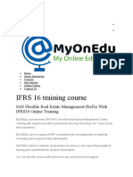Ifrs 16 Training Course: Sap Flexible Real Estate Management (Refx) With Ifrs16 Online Training