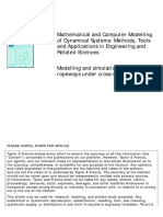 Mathematical and Computer Modelling of Dynamical Systems: Methods, Tools and Applications in Engineering and Related Sciences