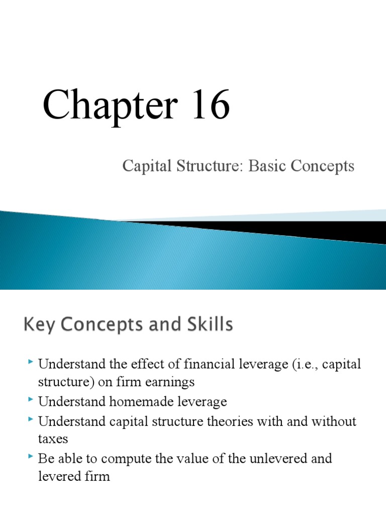 Capital Structure Basic Concepts PDF Capital Structure Financial