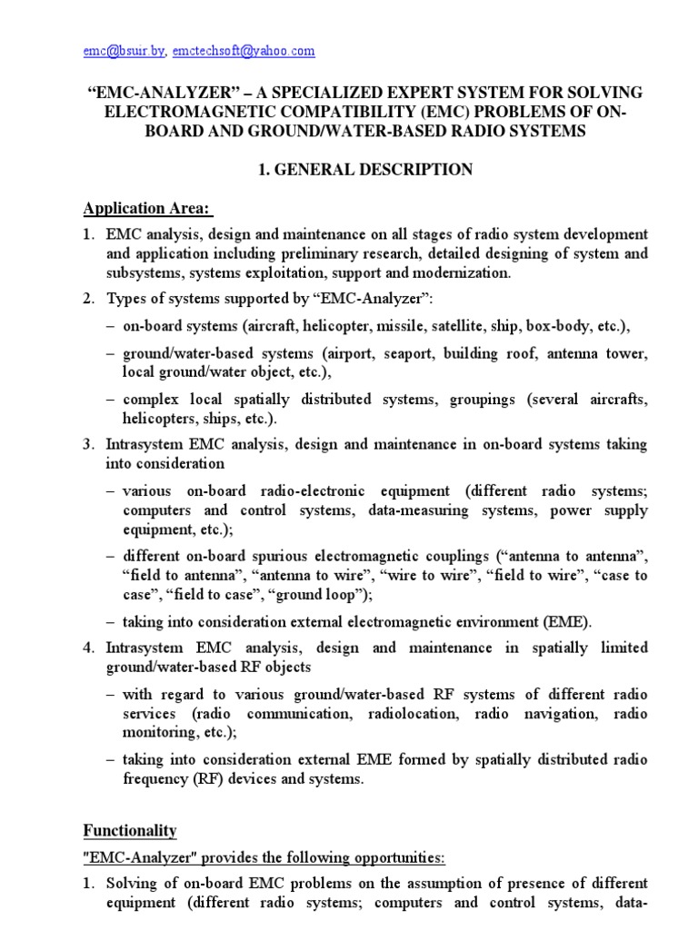 EMC-Analyzer: Expert System for EMC Solutions | PDF | Electromagnetic ...