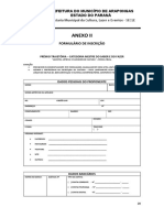 Anexo Ii: Prefeitura Do Município de Arapongas Estado Do Paraná Secretaria Municipal Da Cultura, Lazer e Eventos - SECLE