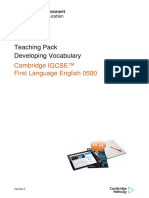 Teaching Pack Developing Vocabulary: Cambridge IGCSE ™ First Language English 0500