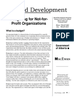 Board Development: Budgeting For Not-for-Profit Organizations