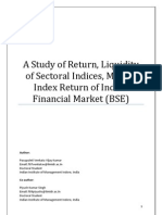 A Study of Return, Liquidity of Sectoral Indices, Market Index Return of Indian Financial Market (BSE)
