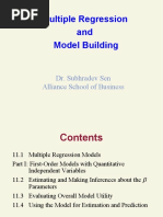 Multiple Regression and Model Building: Dr. Subhradev Sen Alliance School of Business