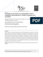 Estrategias de Permanencia y Desigualdad Social en Cba.