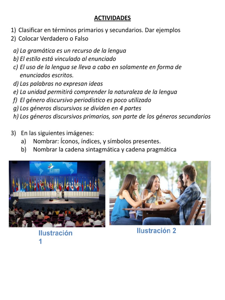 Actividades | PDF | Artes del Lenguaje y Comunicación | Estudios de ...
