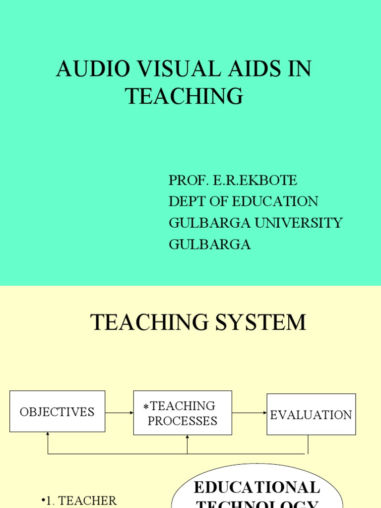 Audio Visual Aids in Teaching Prof. E.R.Ekbote Dept of Education
