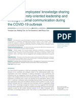 Q1 - Enhamcing Employees' Knowledge Sharing Through Diversity-Oriented Leadership and Strategic Internal Communication During The Covid Outbreak