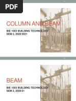 Column and Beam: Bie 1003 Building Technology SEM 2, 2020/2021