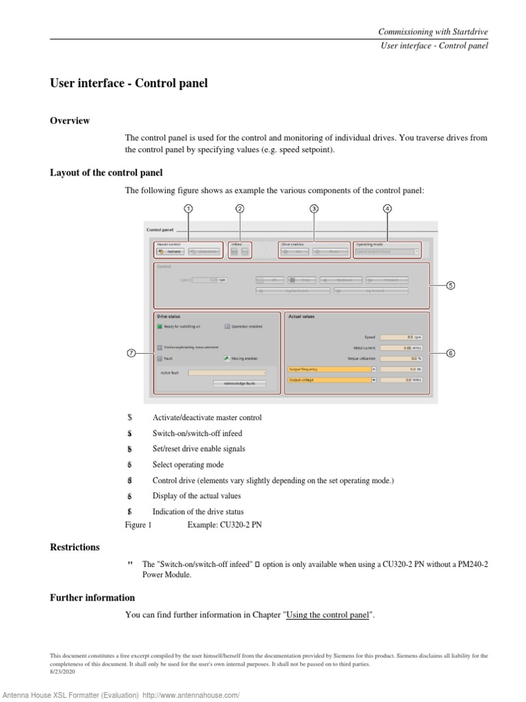 Commissioning With Startdrive - User Interface - Control Panel | PDF ...