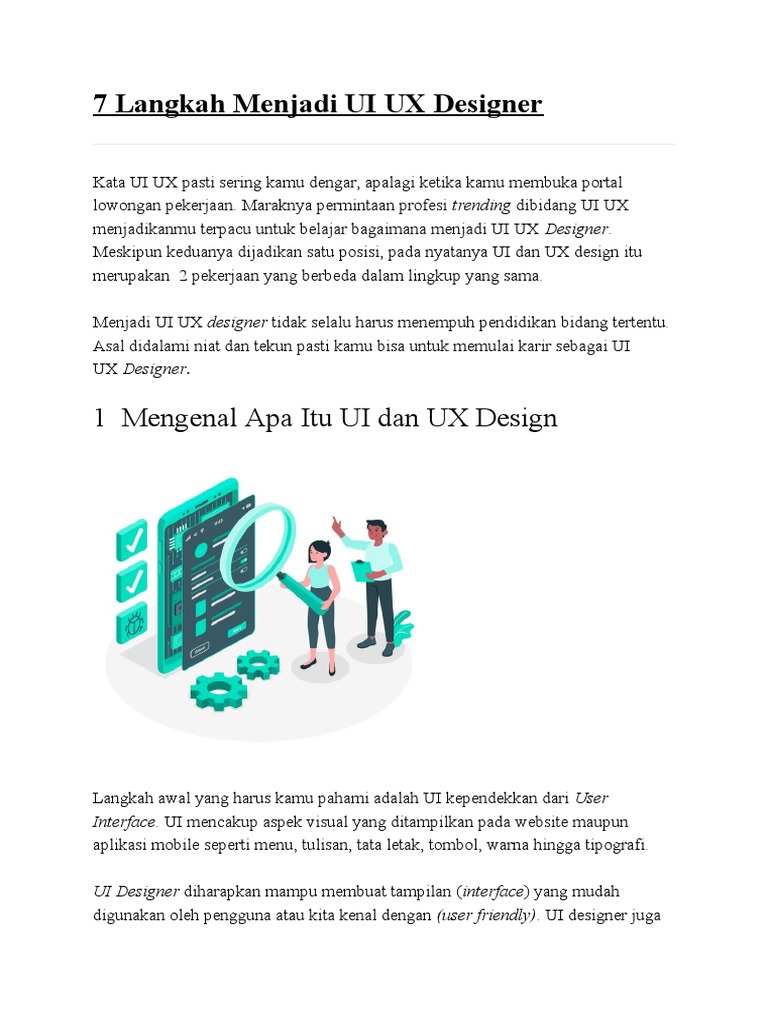 7 Langkah Menjadi UI UX Designer | PDF | Karier & Perkembangan