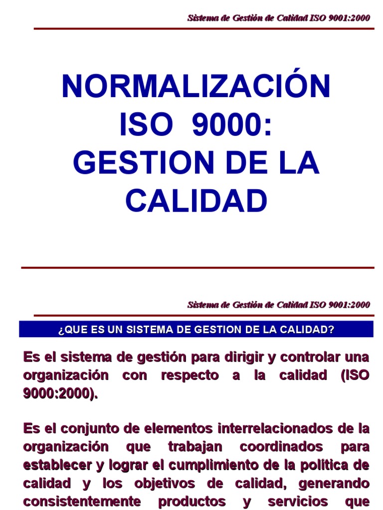 5.1 Norma ISO 9000 | PDF | Gestión de la calidad | Sistema de manejo de ...